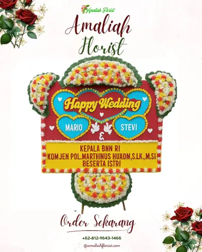 Karangan Papan Bunga Pernikahan di Tamanhardjo